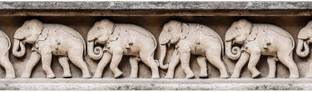 WALLDESIGN 304.8 cm Elephant Parade Sculpture Wall Border Sticker - 5.25 Inch Width By 10 Feet Length Self Adhesive Sticker