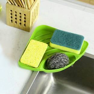 TNT Multipurpose Plastic Wall Mounted Kitchen Sink Tool Corner Storage Rack Drainer Tray for Wash Basing, Usefull for Shelf Sponge, Spoons, Brush Soap, Scrub Bottles Strainer