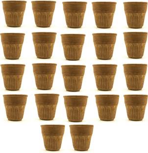 B S NATURAL Pack of 22 Terracotta Clay Kullad, Traditional Indian Desi Chai |Tea Cup/Glass|Handcrafted Brown Kulhad|Kullad Tea Cups (Brown)|Tea Kullad(Pack of 22)
