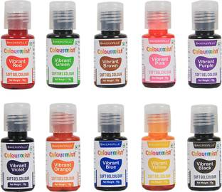 Colourmist Soft Gel Paste Vibrant Food Color Set Assorted 10g each, Pack of 10 Vibrant Colours - BV 3045 Multicolor