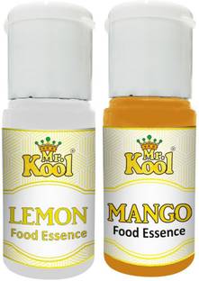 Mr.Kool Food Essence Lemon,Mango 20ML Pack Of 2.Essence For Cake , Ice Cream , Sweets Lemon Liquid Food Essence