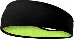 SKUDGEAR Mens Headbands - Guys Sweatband & Sports Headband for Running, Cross Fit, Working Out, Racquetball - Performance Stretch & Moisture Wicking (Black Green) Hair Band