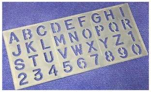 PMW Stencil Plastic Ruler-ABCD and 123 for School Students (20 mm X 11 cm) - Pack of 2