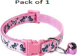DogTrust Dog & Cat Printed Neckband (Small, Pink) Bell Dog & Cat Collar Charm