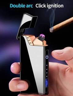 WRADER PREMIUM QUALITY Electronic Cigarette Lighter Double Arc Plasma Cigarette Lighter Flameless Windproof Portable Rechargeable USB Lighter Mini Electric Slim Cigarette USB Lighter Pocket Lighter