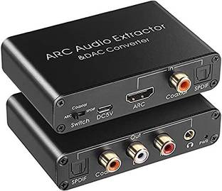 microware HDMI ARC Adapter, ARC Audio Extractor with Digital Optical TOSLINK SPDIF/Coaxial and Analog 3.5mm L/R Stereo Audio Converter for HDTV Soundbar Speaker Amplifier Media Streaming Device