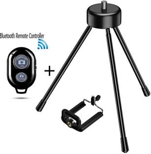 BUFONA Hot Selling Heavy Metal Heavy Duty Strong Unbreakable Mobile Stand+ Bluetooth Shutter Remote Control Mini Black Metal tripod 3Kg Capacity Camera Tripod Stand 20cm Professional Tripod Phone Tripod Stand Multifunction Flexible Tripod for Smartphone Camera Ring Light Stand Holder Selfie Mount, With Clip Special Design for camera,gimbal for smartphone|Tripod stand for mobile|Projector Multi-Use Selfie Stick Desktop, Video Recording Bluetooth Photo Clicker Video Shutter Remote Self-Timer Long Distance Camera Phone Selfie Stick Works with Most Smartphones , IOS Tripod, Monopod, Monopod Kit, Tripod Ball Head, Tripod Bracket, Tripod Clamp, Tripod Kit