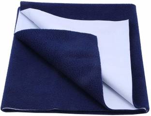 Fratelli Cotton Baby Bed Protecting Mat Dry Sheet with Ultra absorbance -Large (140 cm X 100 cm) (Navy blue)