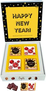 Expelite New Year Chocolate Gift Box for Employees -4 Pieces Happy New Year Gift For Him Bars