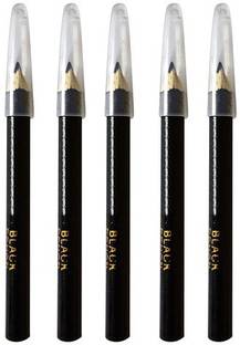 Red Ballons Eyeliner Pencil, 100 % MATTE BLACK PENCIL KAJAL WATERPROOF - Pack of 5 12 g