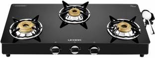 UCOOK A Series 3 Burner Glass Top Glass Manual Gas Stove