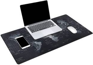 ULTRABYTES Pad with Nonslip Water Resistant Rubber Base Thick, Comfy, Foldable Mat for Desktop, Laptop, Keyboard & Smooth Operating Experience | 90 X 40 cm | Black Non Slip Base Mousepad