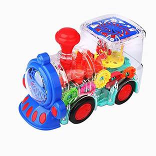 prisma collection Transparent Gear train Universal Walking Train Colorful Lights Musical Toys