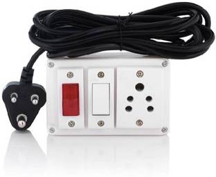JELECTRICALS Three Way White Extension Board 1  Socket Extension Boards