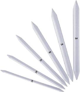 Definite Art White Paper Blending Stump and Tortillion for Student Artists Sketching Drawing Shading Art Pastel & Charcoal - Pack of 6