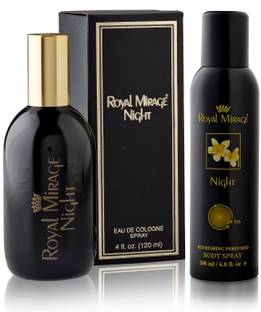 ROYAL MIRAGE Perfume EAU DE COLOGNE SPRAY & Body Spray 200ML Eau de Cologne  -  120 ml