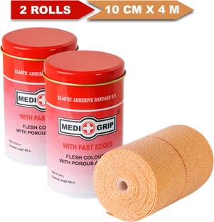 Medigrip Elastic Adhesive Bandage Self-Sticking 10 cm X 4 m (Pack of 2) Crepe Bandage