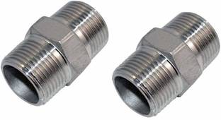 VicTac 1/2 Inch to 1/2 Inch Male Threaded Brass Screwed Hex Nipple | Pipe Quick Connector | Exstenstion pack of 2 Faucet Nozzle