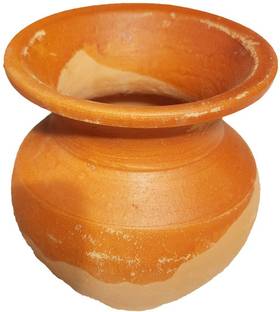 Hand Weaving Clay Pottery Kalash for Pooja Earthenware Kalash