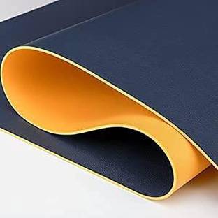 Primetan Large Felt Desk Mat Non Slip Rubber Base Mouse Pad for Home/Office/ Gaming Computer/ Laptop / PC Mouse Pad (Navy Blue & Orange) Non Slip Base Mousepad