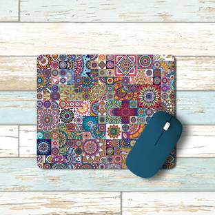 FA6 Non-Slip Rubber Base Digital Printed Mousepads Comfortable Designer Mouse Pad Gamers Mouse Pads for Wireless Mouse and Laptop Computers (Multicolor Mandala Mouse Pad) Non Slip Base Mousepad