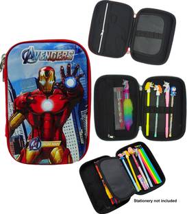 dishvy SUPERHERO SERIES-AVENGER PENCIL BOX FOR KIDS|PENCIL BOX FOR BOYS|IRONMAN MULTIPURPOSE WITH LARGE CAPACITY TO CARRY ALL STATIONERY|WITH ZIPPER LOCK|3d DESIGN |IRONMAN Art Metal Pencil Boxes