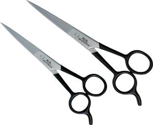 alis SALON BARBER HAIR SUPERCUT CUTTING SCISSOR BLACK Colour Handle Combo Size 6.5" & 7.5" Supercut Smooth Scissor Kit Stainless Steel For Women & Men Salon (Black Combo Kit Both Size) Scissors
