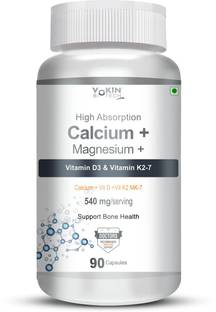 Vokin Biotech Calcium + Magnesium + Vitamin D3 & Vitamin K2 Support Bone Health | Immunity