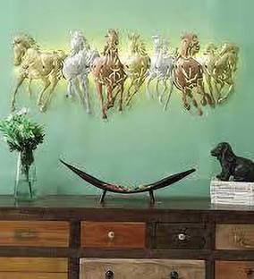 ridhii creations LED Seven Horses Wall Hangings Wall Decor/ Home Decor/ Feng Shui