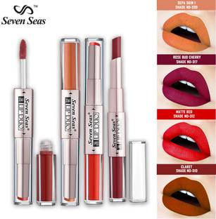Seven Seas Lip Duo 2in1 Lipstick Full Coverage Comfortable Lightweight Lip Colors Pack Of 4