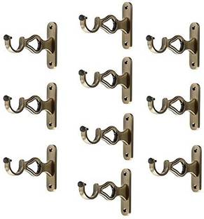 Ferio Zinc Curtain Rod Holders | Curtain Brackets | Curtain Knobs Antique Brass Curtain Hook