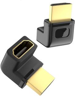 Tech-X HDMI Adapter 0.01 m HDMI Adapter Male to Female, 90 Degree Upward Angle Converter, HDMI L Shape Flat Extender, 4k, 3D, HDR for TV, Laptops, PC, VR, Game Consoles, Projector, Blu-ray Player, DVD, Pack of 2
