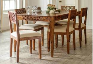 GPcraft Solid Wood 6 Seater Dining Set