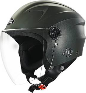 STUDDS RAY HI-QUALITY OPEN FACE MILITARY GREEN 580 MM SIZE (L) Motorbike Helmet
