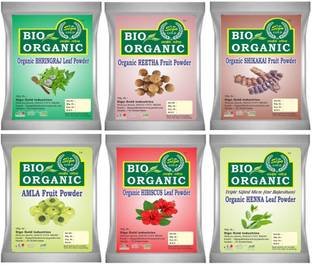 sign gold 100% Pure Amla Powder, Reetha Powder , Shikakai Powder , Hibiscus Powder, Bhringraj Leaf Powder , Henna Leaf Powder for Hair Treatment And Hair Pack (600 g)
