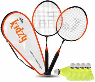 Jaspo Kidzy Steel Badminton Racket Set with 5pc. Feather Shuttlecock Badminton Kit