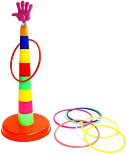 PP SONS Plastic Ring Toss Quoits Hoopla Throw Game for Toddlers Competitive Tossing Game for Kids and Adults (Multicolor)