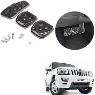 Znee Smart ZS-BV-103 Black Non-Slip Manual Car Pedals kit Pad Covers 3 Pcs Set for Mahindra Scorpio Car Pedal