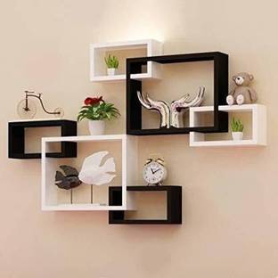 STRONG GALLERY Wall shelf intersecting shelves set of 6 MDF. MDF (Medium Density Fiber) Wall Shelf