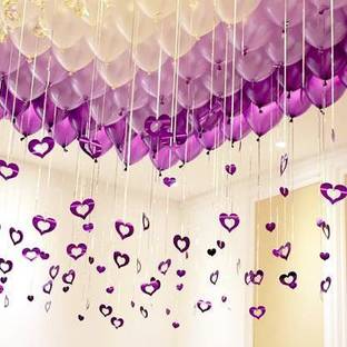 KEISER Solid Pack of 60 pieces Metallic balloons of Purple & Silver(30+30) Balloon (Purple, Silver, Pack of 60) Balloon