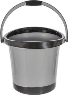 Heart Home Plastic Bucket With Strong Handle, 18 litre (Grey)-46HH0362 18 L Plastic Bucket