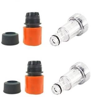 PARTHVI High Pressure Washer Water Filter Connection Accessory 3/4" Inlet Nozzle with Quick Connector (Multicolor, Pack of 2) Pressure Washer