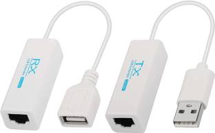 microware USB 2.0 200M Extender RJ45 Ethernet Extension Cable Cable Adapter Wired Ethernet Lan Adapter compatible with Windows, Ubuntu, Linux