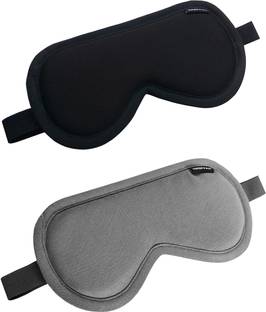 shoppax Black and Pure Gray Combo Design rw Sleeping Mask Eye Shade