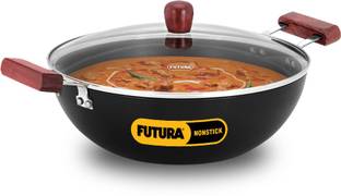 Hawkins Deep-Fry Pan Glass (INK50G) Kadhai 30.4 cm diameter with Lid 5 L capacity