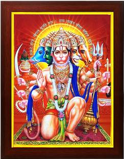 Zig Zag Lord Panchmukhi Hanuman Ji Religious Frame