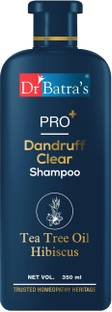 Dr Batra's PRO+ Dandruff Clear Shampoo| Enriched with Tea Tree Oil, Hibiscus, Ginger, Wintergreen, Thuja Extracts| Visibly reduces dandruff| Sulphate, Paraben, Silicone Free