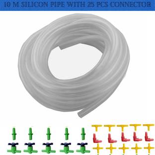 Nitishree Outlet Tube Adjustable Connector, Aquarium Multi Uses of 10 Meter silicon Air Pump Air Line and 5 Different Air Valves Plastic, Aquarium Controller 25 Pcs with 25 Meter Aquarium Air Tube Aquarium Air Stone