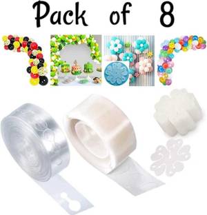 FLIPZONE Balloon Decorating Strip Kit (1 balloon tape strip(5ft/Pcs with 110 holes),1 glue craft point(100/pcs) and 6 x balloons holder clip Balloon flower clip for party,wedding,birthday