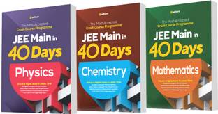 Combo of 40 Days Crash Course for JEE Main Physics,Chemistry & Mathematics (Set of 3 Books)